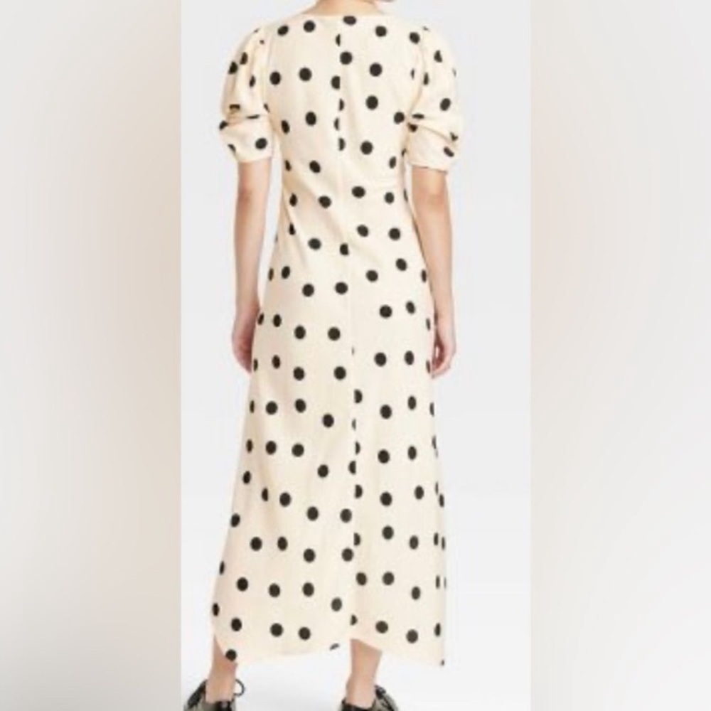 A New Day NWT
Women's Crepe Short Sleeve
Midi Color: Cream with Black Polka Dots - Picture 3 of 11